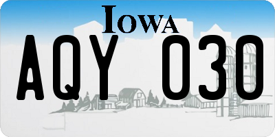 IA license plate AQY030