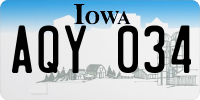 IA license plate AQY034
