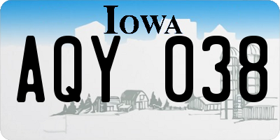 IA license plate AQY038