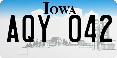 IA license plate AQY042
