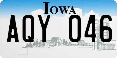IA license plate AQY046
