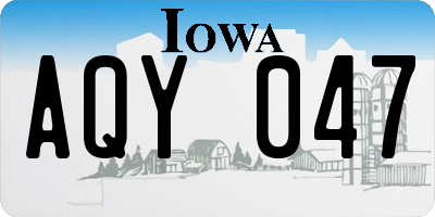 IA license plate AQY047