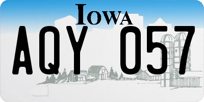 IA license plate AQY057