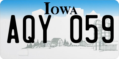 IA license plate AQY059