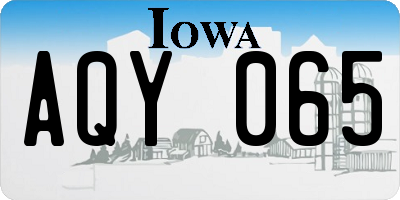 IA license plate AQY065