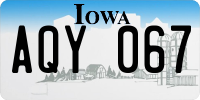 IA license plate AQY067