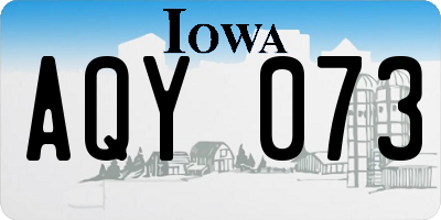 IA license plate AQY073