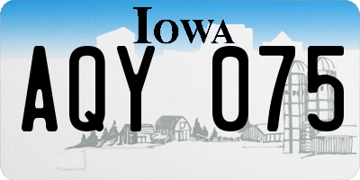 IA license plate AQY075