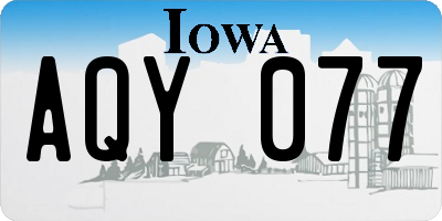 IA license plate AQY077