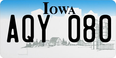 IA license plate AQY080