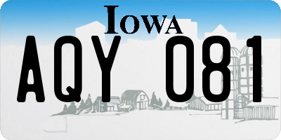 IA license plate AQY081
