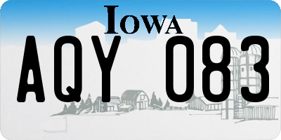 IA license plate AQY083