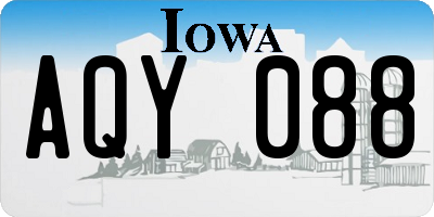 IA license plate AQY088