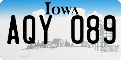 IA license plate AQY089