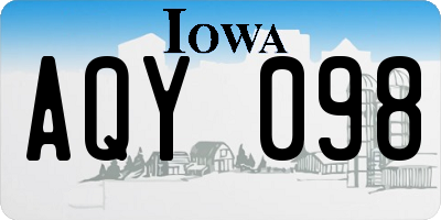 IA license plate AQY098