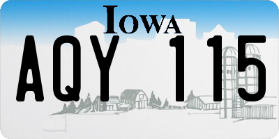 IA license plate AQY115