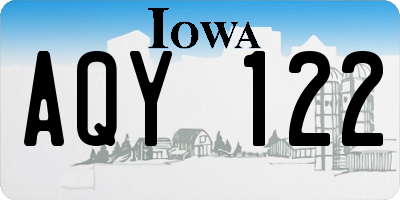 IA license plate AQY122