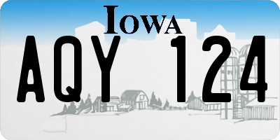 IA license plate AQY124