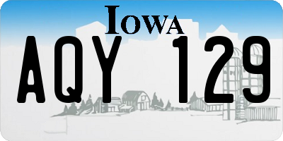 IA license plate AQY129