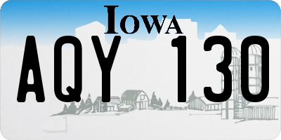 IA license plate AQY130