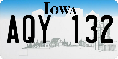IA license plate AQY132
