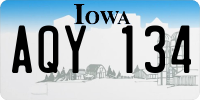 IA license plate AQY134