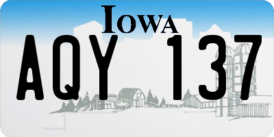 IA license plate AQY137