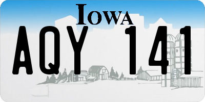 IA license plate AQY141