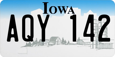 IA license plate AQY142
