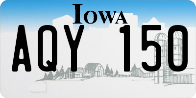 IA license plate AQY150