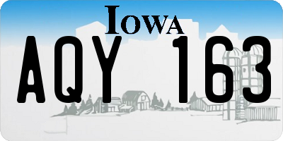 IA license plate AQY163