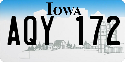 IA license plate AQY172