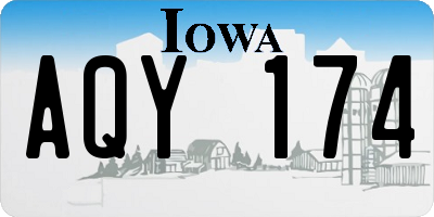 IA license plate AQY174