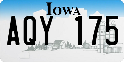 IA license plate AQY175