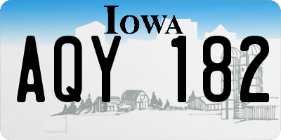 IA license plate AQY182