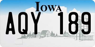 IA license plate AQY189