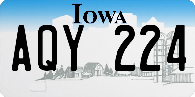 IA license plate AQY224