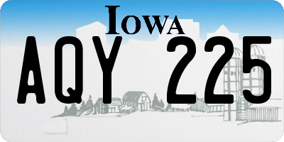 IA license plate AQY225