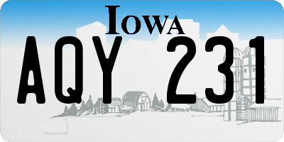 IA license plate AQY231
