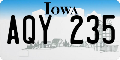 IA license plate AQY235