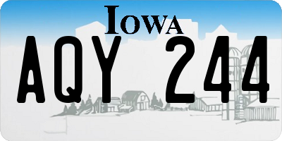 IA license plate AQY244