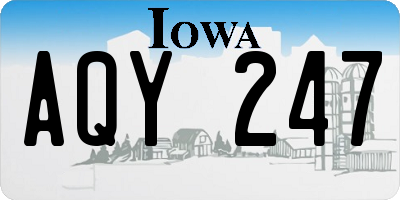 IA license plate AQY247