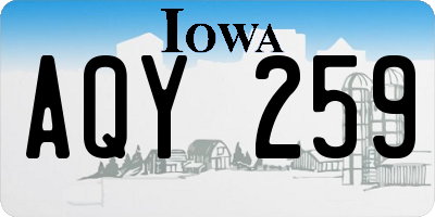 IA license plate AQY259