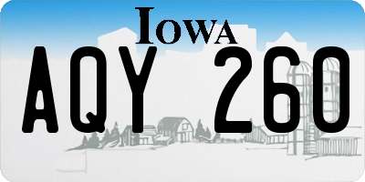 IA license plate AQY260