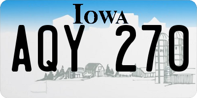IA license plate AQY270
