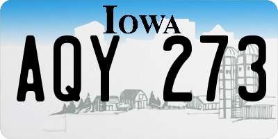 IA license plate AQY273