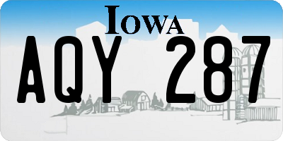 IA license plate AQY287
