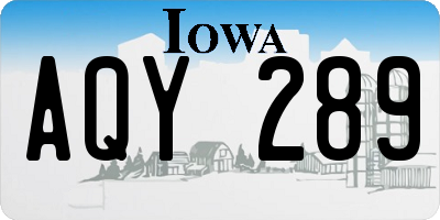 IA license plate AQY289