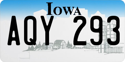 IA license plate AQY293