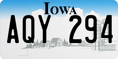 IA license plate AQY294